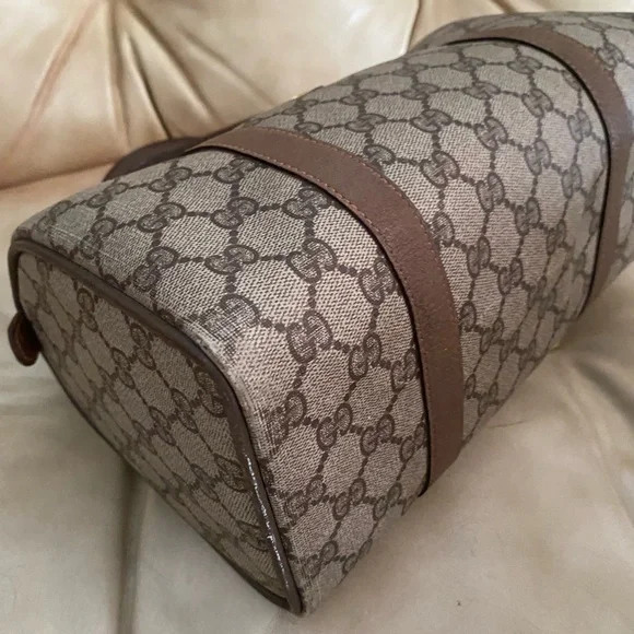 Vintage Gucci Boston Bag GG Monogram + Unbranded Web Stripe Strap - Picture 7 of 15